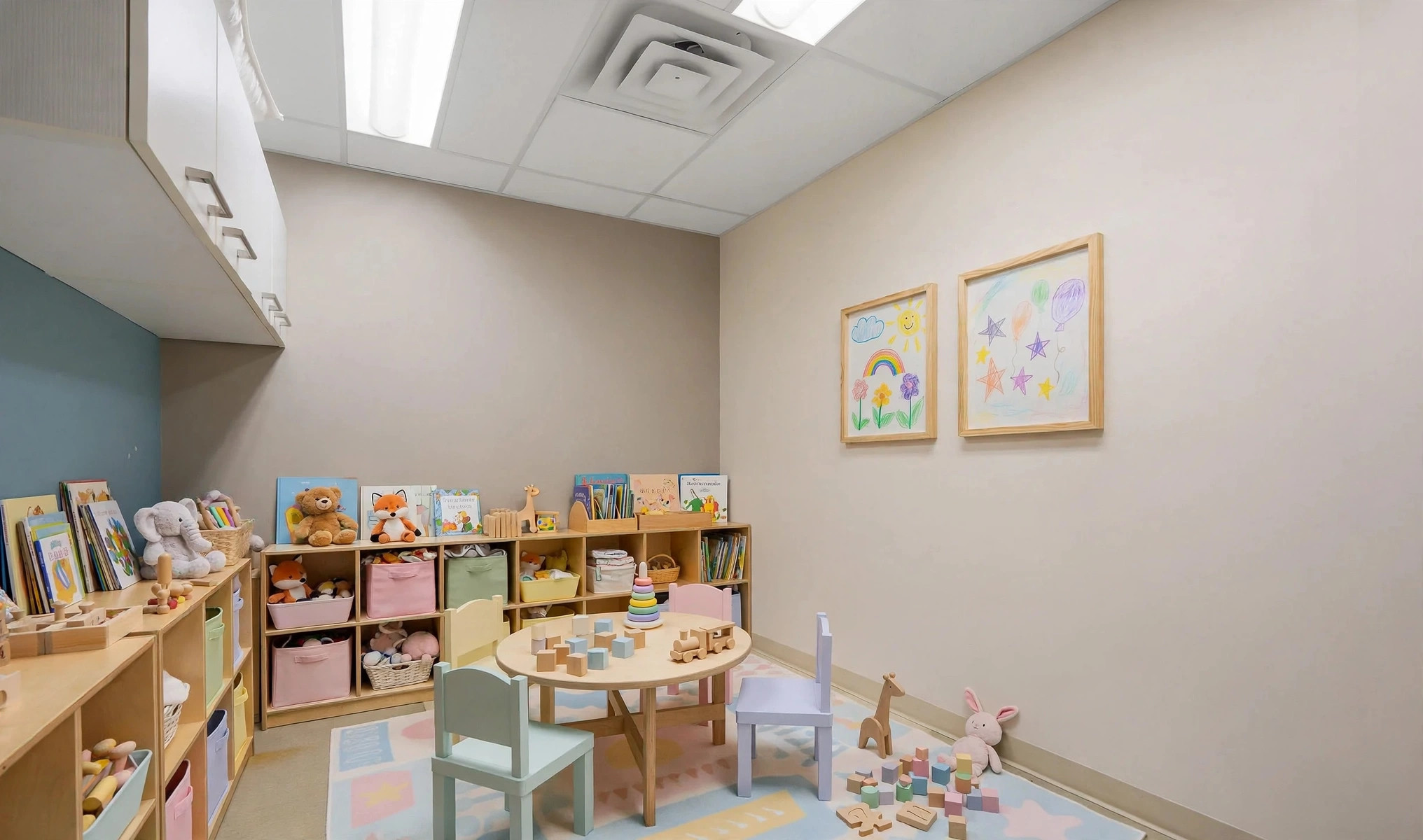 Concept visualization: an exam room as a bright children's daycare room